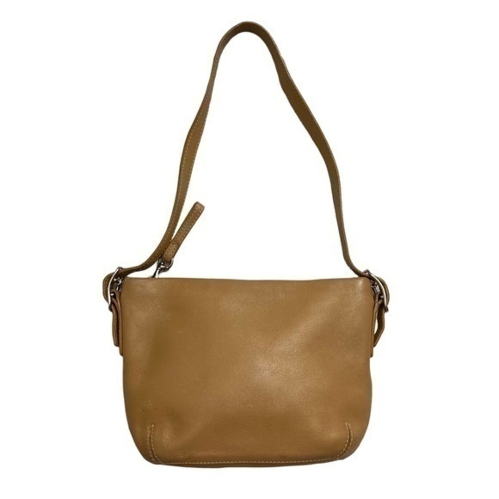 Coach light brown tan mini leather bucket bag